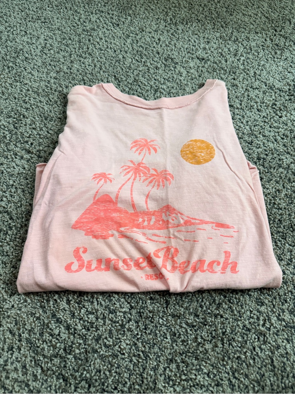 Sunset Beach Pink Graphic Tank Top